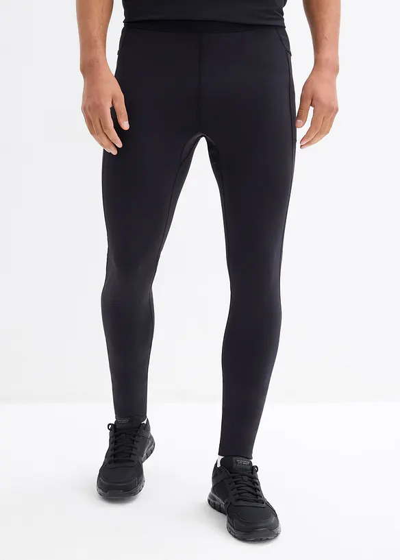 Komfort-Lauftights Herren mit Handytasche in schwarz von vorne - bonprix