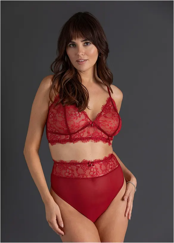 Bustier+Taillenstring ouvert (2-tlg.Set) in rot im Look von vorne (Totalaufnahme) - bonprix