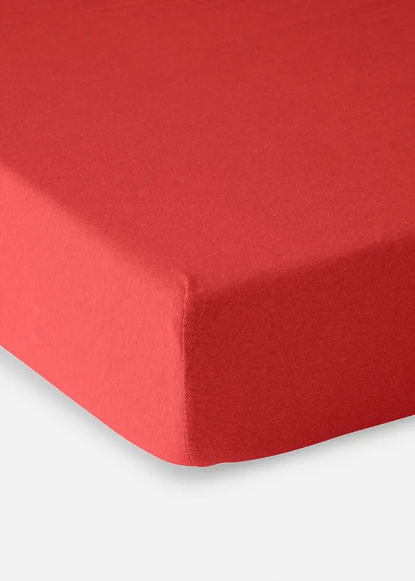Jersey Spannbettlaken in rot - bonprix