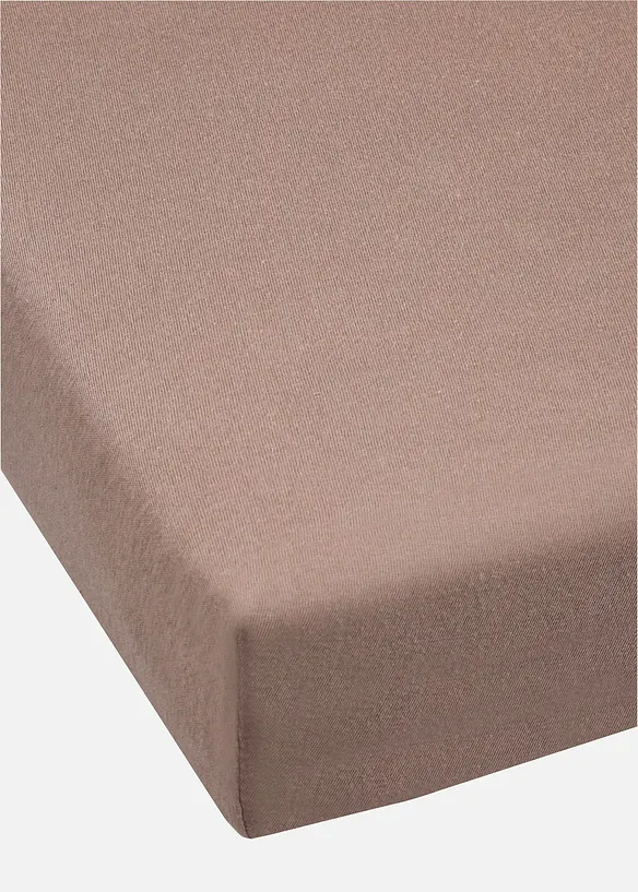 Jersey Spannbettlaken in braun - bonprix