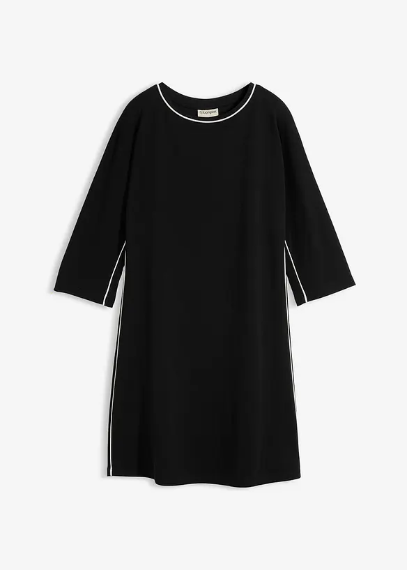 Shirtkleid aus schwerer Bio-Baumwolle in schwarz von vorne - bonprix Shirtkleid aus schwerer Bio-Baumwolle in schwarz von vorne - bonprix