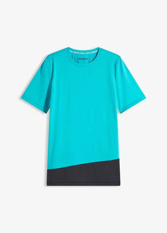 Sport-Shirt mit Strukturoptik in grün von vorne - bonprix