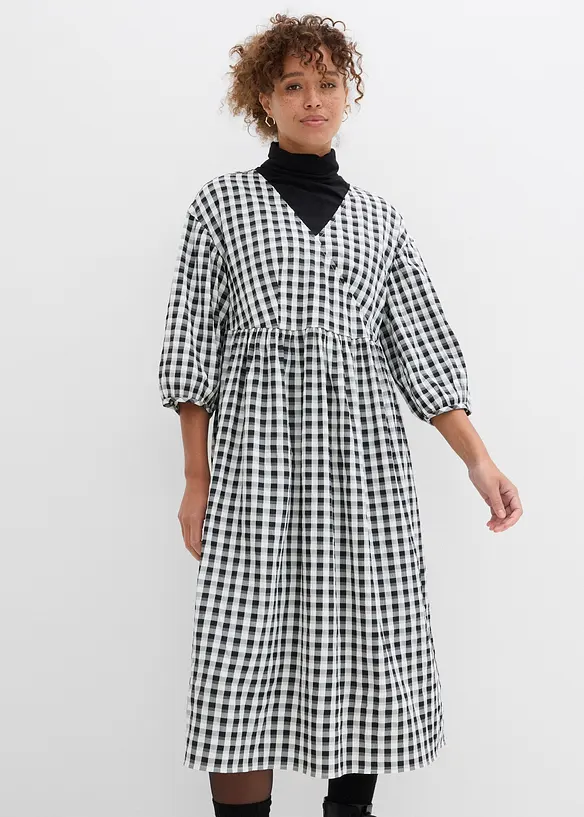 Oversize Midikleid in schwarz von vorne (Totalaufnahme) - bonprix