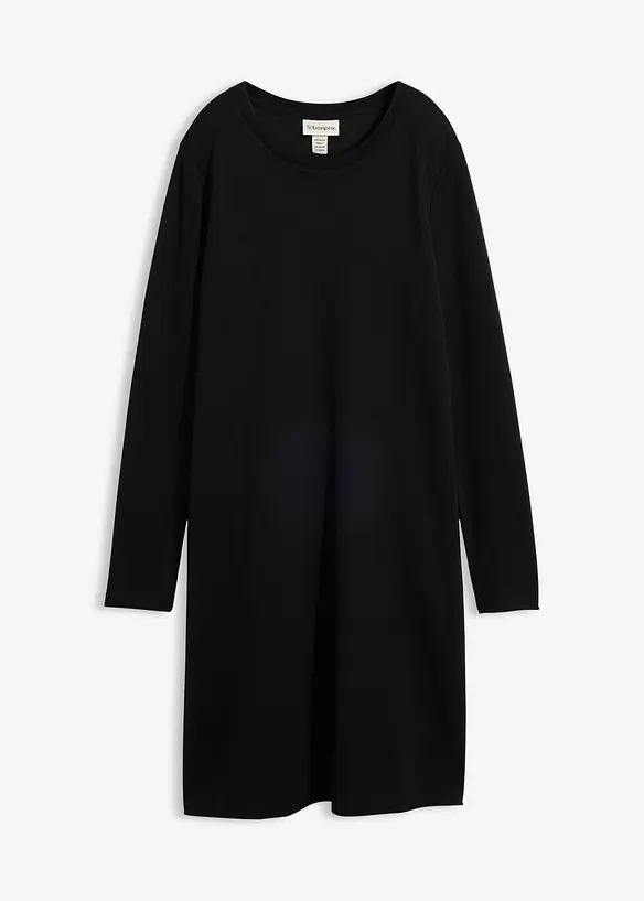 Shirtkleid in A-Linie aus Viskose-Mix in schwarz von vorne - bonprix