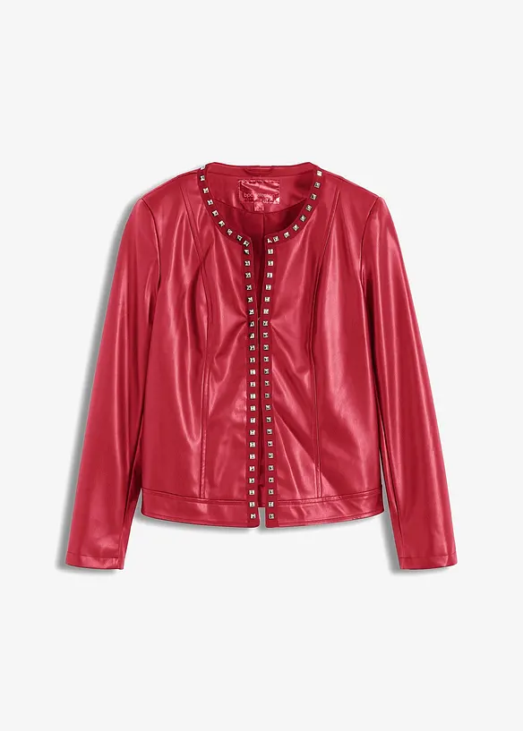 Lederimitat-Jacke in rot von vorne - bonprix