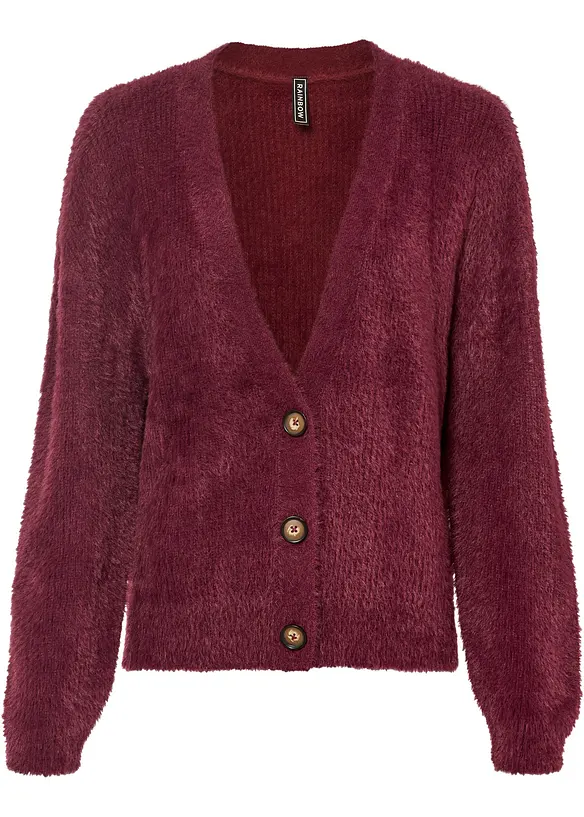 Strickjacke mit Viskose in rot von vorne - bonprix