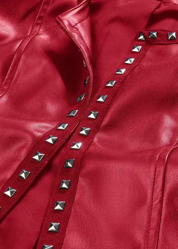 Lederimitat-Jacke in rot - bonprix