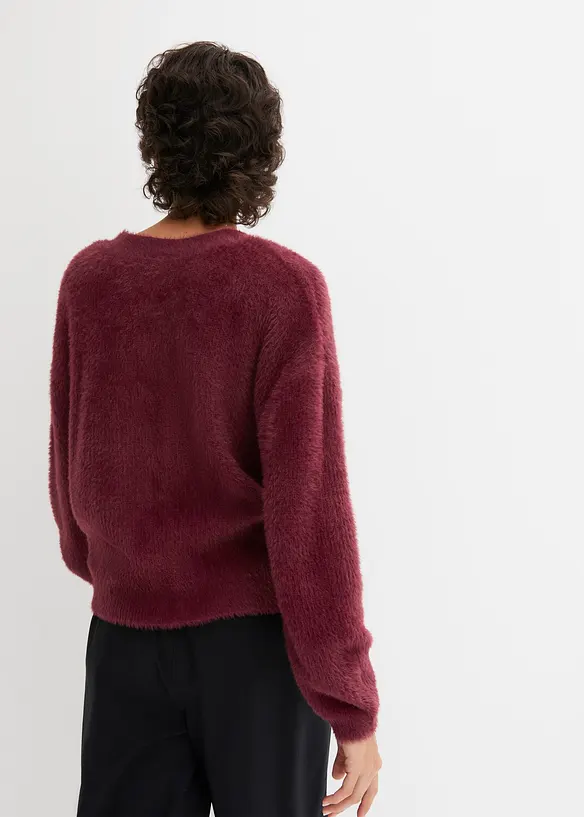 Strickjacke mit Viskose in rot von hinten (im Anschnitt) - bonprix