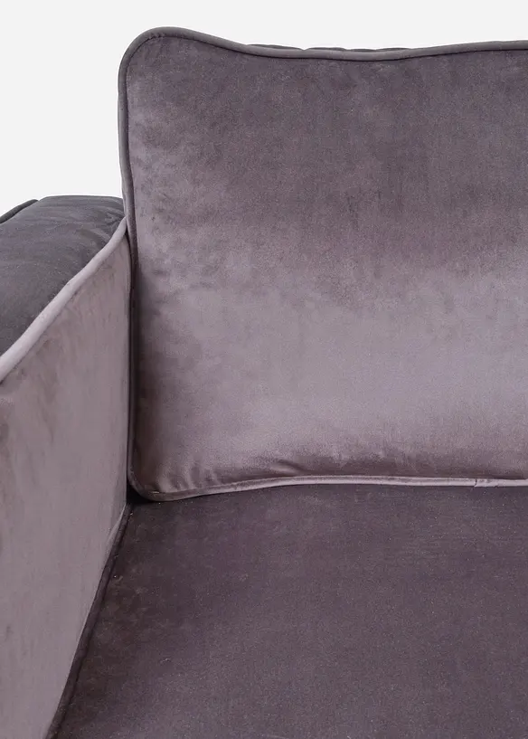 Samt Sofa in grau Detailaufnahme vom Material - bonprix