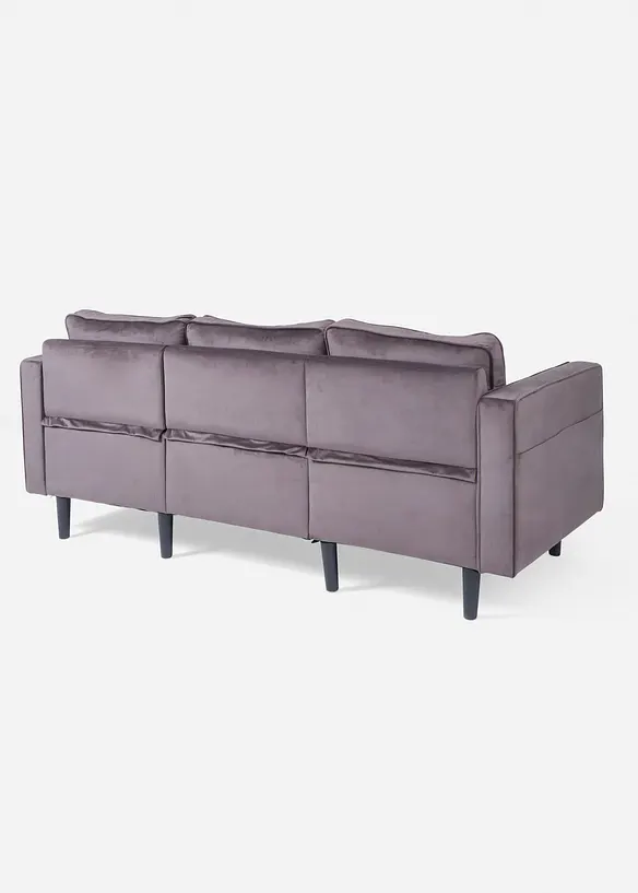 Samt Sofa in grau von hinten - bonprix