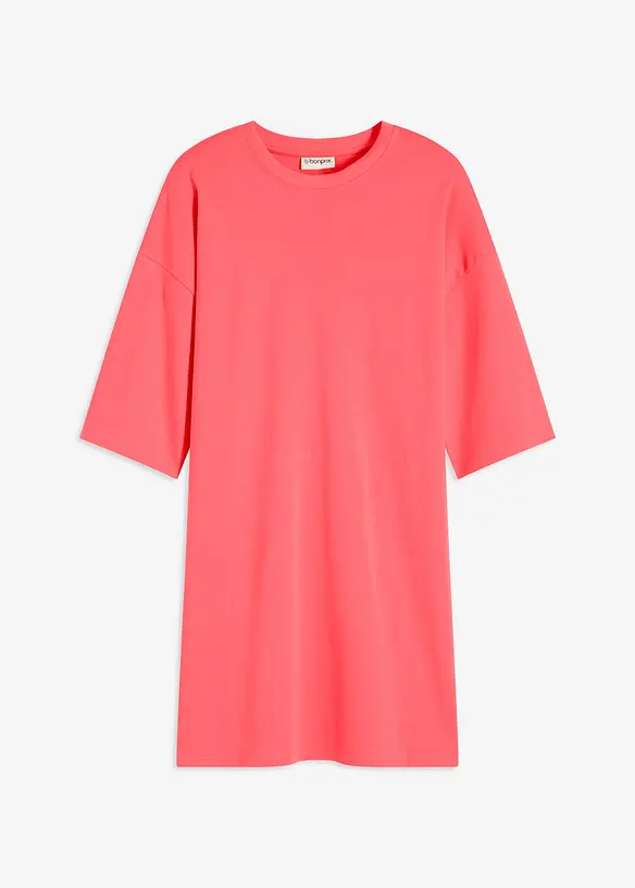 Oversize-Shirtkleid aus schwerer Bio-Baumwolle in pink von vorne - bonprix