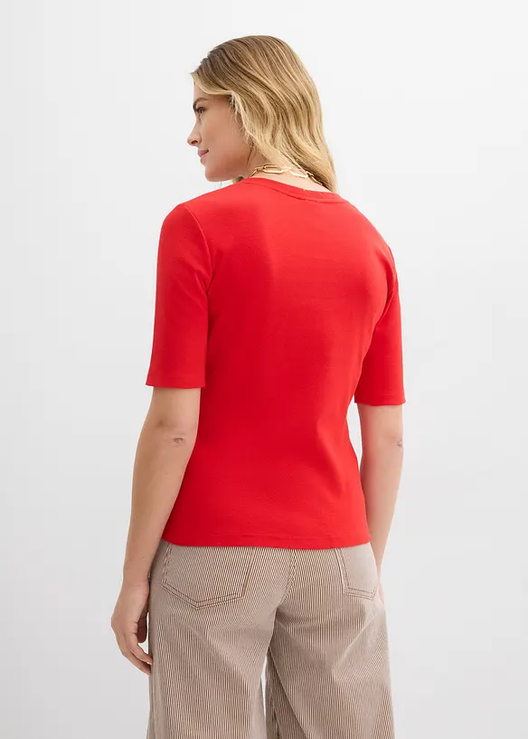 Rippshirt (2er-Pack) in weiß von hinten (im Anschnitt) - bonprix