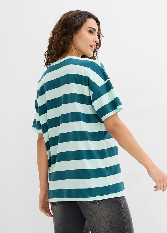 Oversize-Shirt aus reiner Bio-Baumwolle in grün von hinten (im Anschnitt) - bonprix