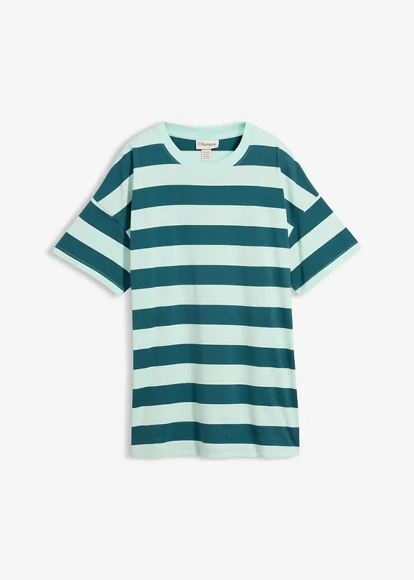 Oversize-Shirt aus reiner Bio-Baumwolle in grün von vorne - bonprix