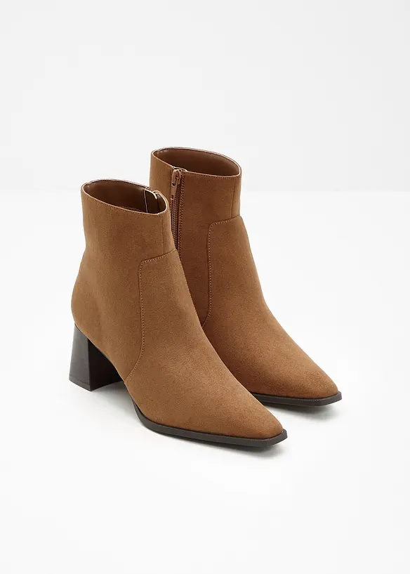 Stiefeletten mit Blockabsatz in braun - bonprix