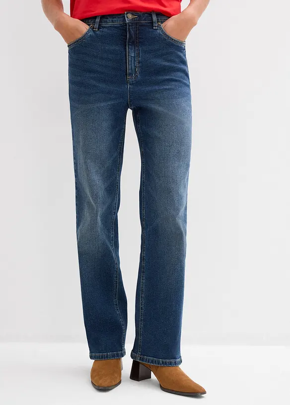Loose Straight-Jeans High Waist in blau von vorne - bonprix Loose Straight-Jeans High Waist in blau von vorne - bonprix