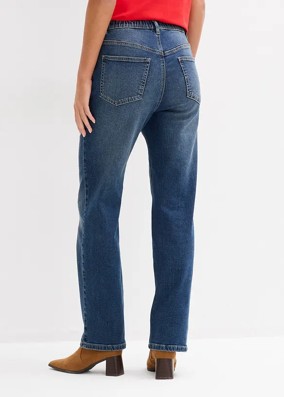 Loose Straight-Jeans High Waist in blau von hinten - bonprix Loose Straight-Jeans High Waist in blau von hinten - bonprix