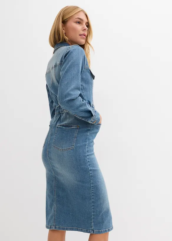 Jeanskleid mit Bio-Baumwolle in blau von hinten (Totalaufnahme) - bonprix Jeanskleid mit Bio-Baumwolle in blau von hinten (Totalaufnahme) - bonprix