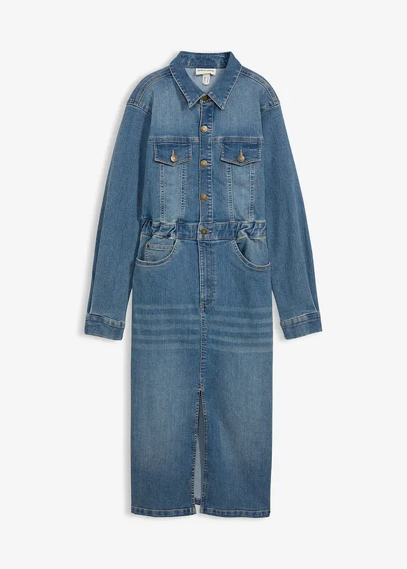 Jeanskleid mit Bio-Baumwolle in blau von vorne - bonprix Jeanskleid mit Bio-Baumwolle in blau von vorne - bonprix