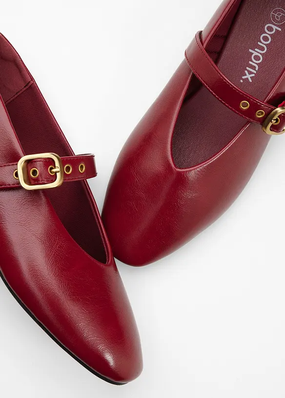 Mary-Janes mit Ösen in rot - bonprix