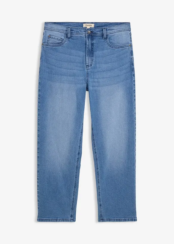 Loose-Fit-Jeans, Straight in blau von vorne - bonprix
