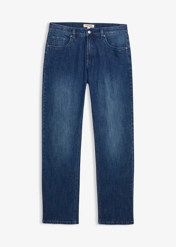 Relaxed-Fit-Jeans mit Bio-Baumwolle, Straight in blau von vorne - bonprix