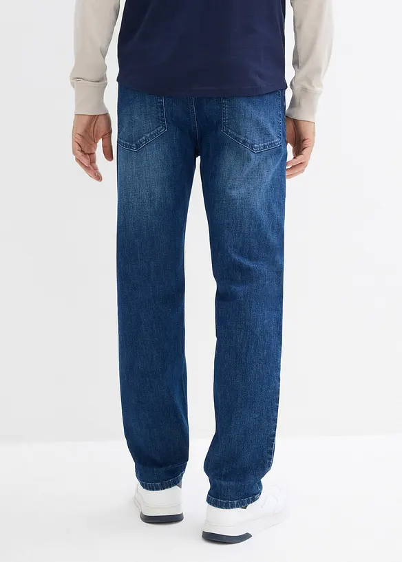 Relaxed-Fit-Jeans mit Bio-Baumwolle, Straight in blau von hinten - bonprix