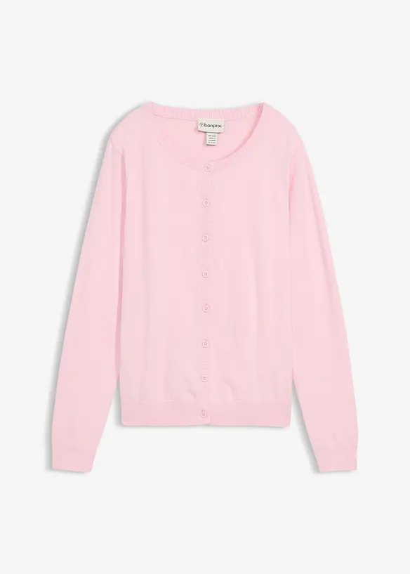 Feinstrickjacke in rosa von vorne - bonprix