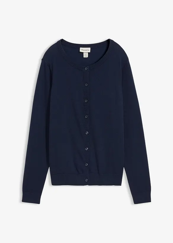 Feinstrickjacke in blau von vorne - bonprix