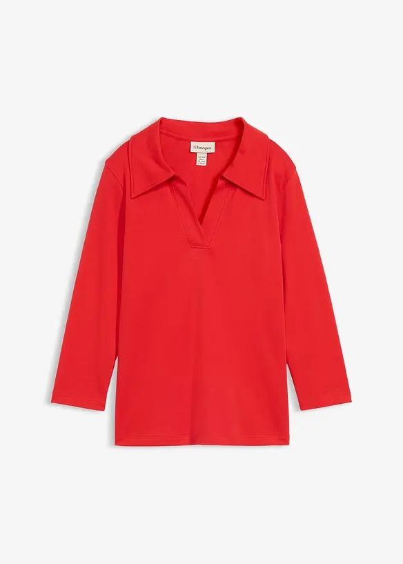 Poloshirt aus reiner Bio-Baumwolle in rot von vorne - bonprix