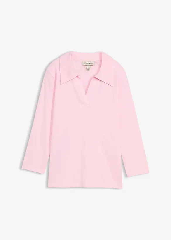 Poloshirt aus reiner Bio-Baumwolle in rosa von vorne - bonprix