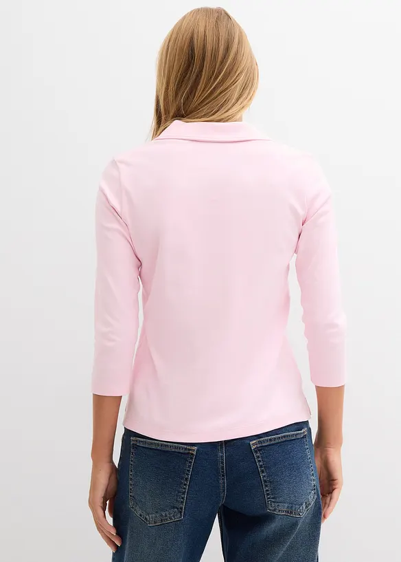 Poloshirt aus reiner Bio-Baumwolle in rosa von hinten (im Anschnitt) - bonprix