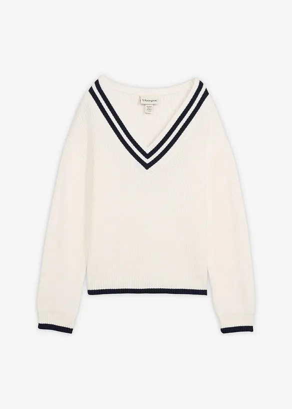 Pullover aus Viskosemix in weiß von vorne - bonprix Pullover aus Viskosemix in weiß von vorne - bonprix