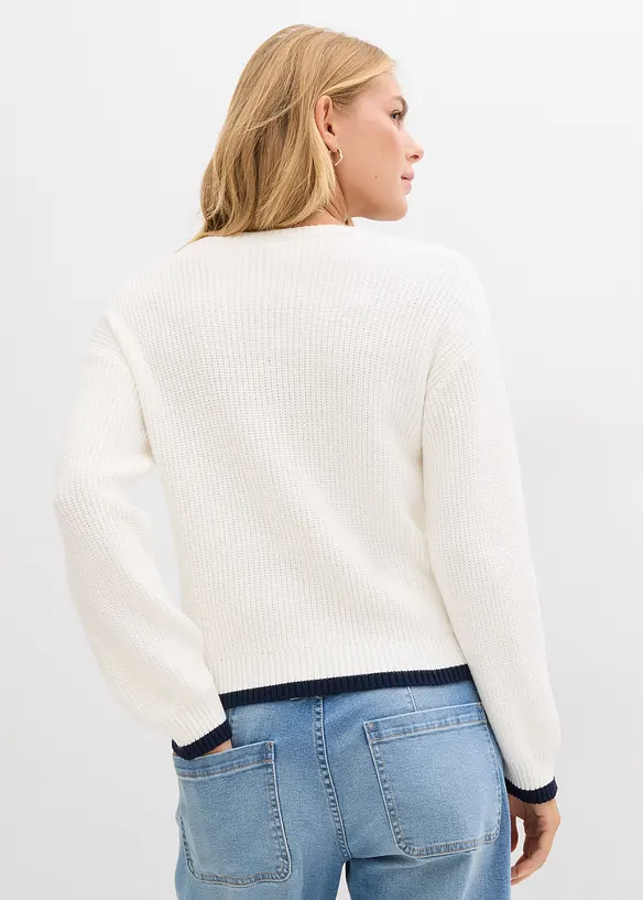 Pullover aus Viskosemix in weiß von hinten (im Anschnitt) - bonprix Pullover aus Viskosemix in weiß von hinten (im Anschnitt) - bonprix