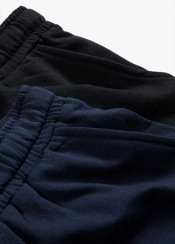 Jogginghose aus Baumwoll-Mix (2er Pack) in schwarz - bonprix