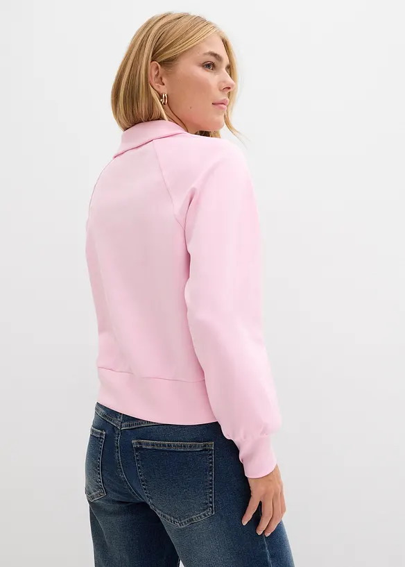 Sweatshirt aus weichem Scuba in rosa von hinten (im Anschnitt) - bonprix