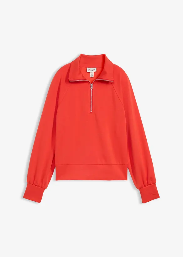 Sweatshirt aus weichem Scuba in rot von vorne - bonprix