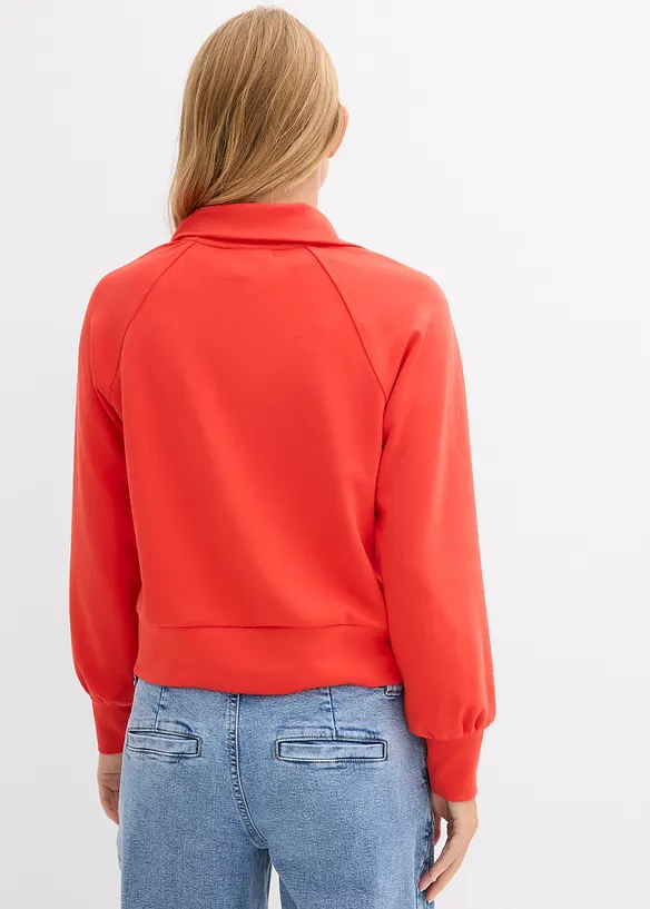 Sweatshirt aus weichem Scuba in rot von hinten (im Anschnitt) - bonprix