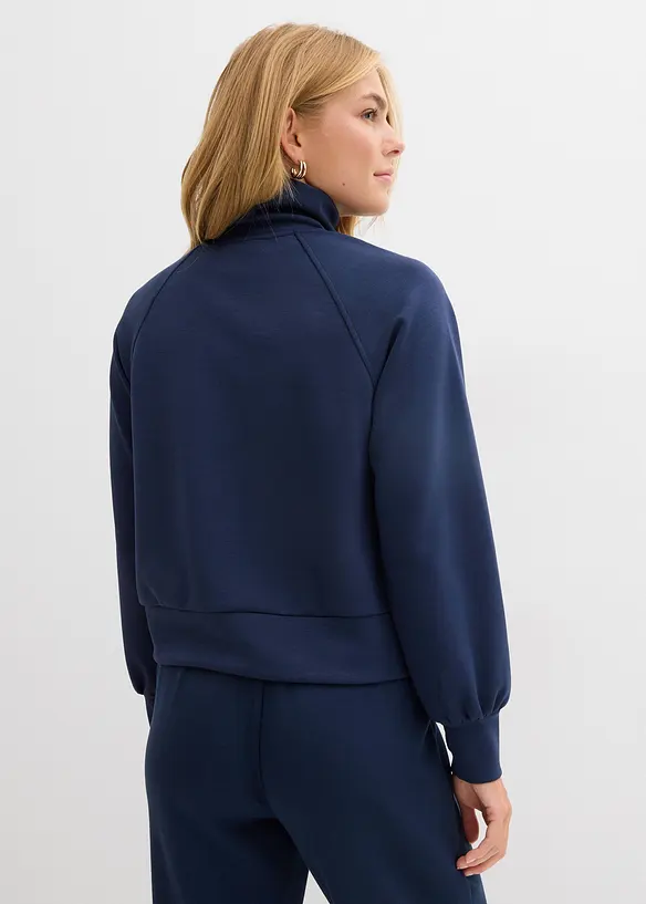 Sweatshirt aus weichem Scuba in blau von hinten (im Anschnitt) - bonprix