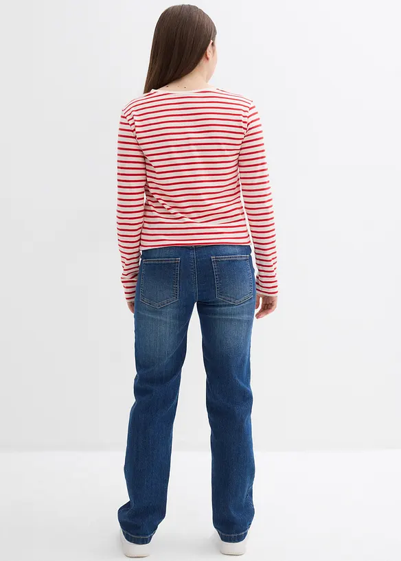 Straight-Jeans Mid Waist in blau von hinten - bonprix