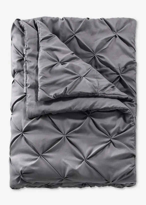 Tagesdecke mit Zwirbel in grau von vorne - bonprix