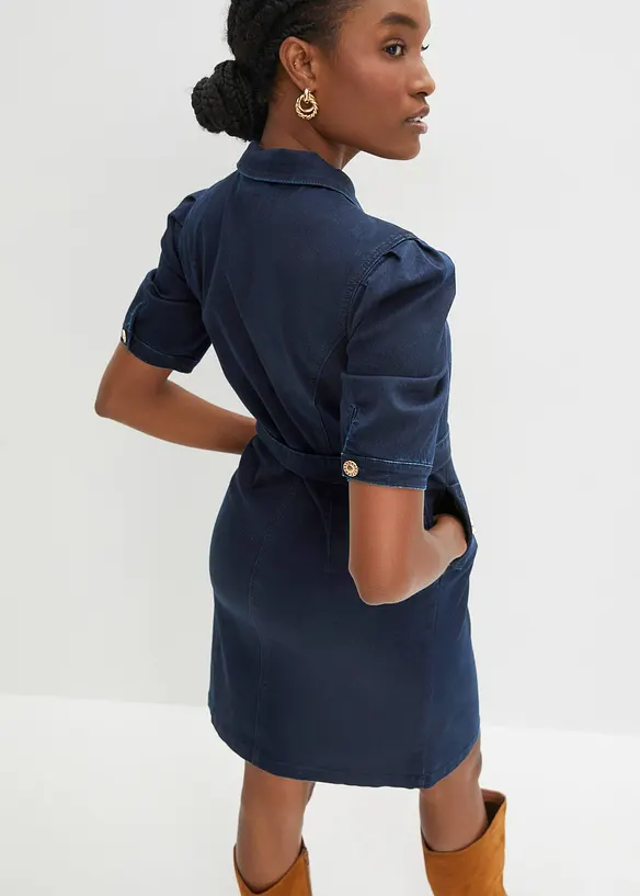 Jeanskleid in blau von hinten (Totalaufnahme) - bonprix