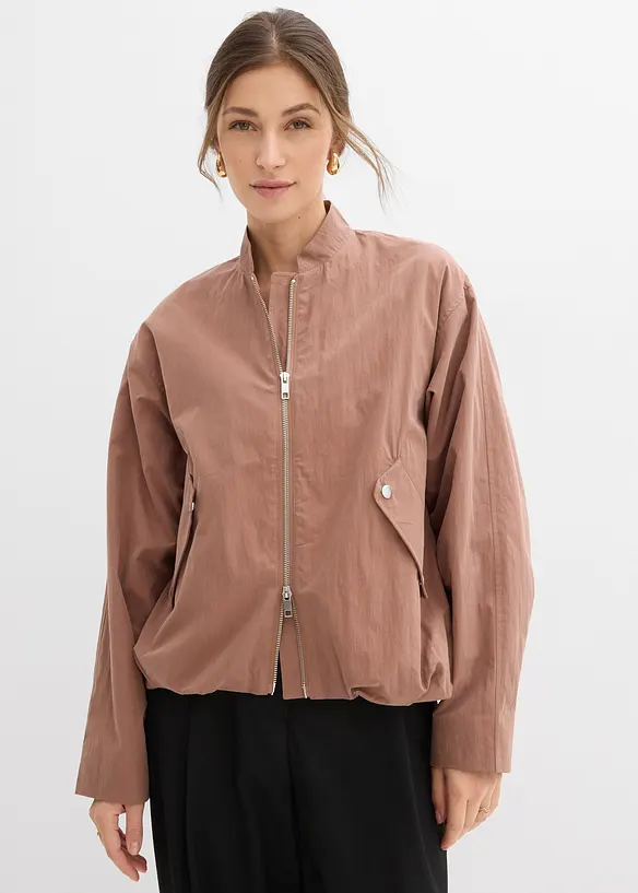 Soft-Blouson in braun von vorne (im Anschnitt) - bonprix