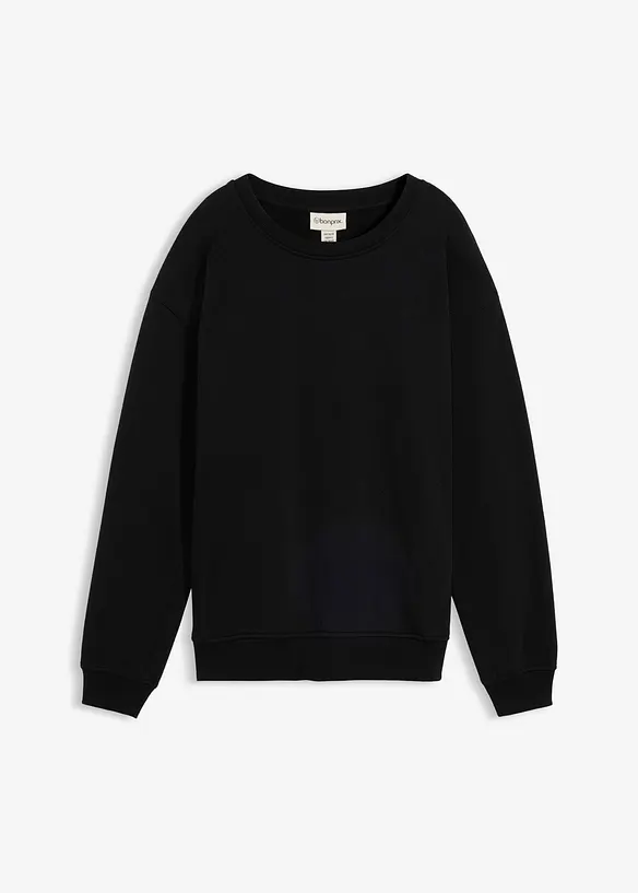 2-in-1 Umstands- und Still-Sweatshirt aus reiner Bio-Baumwolle in schwarz von vorne - bonprix