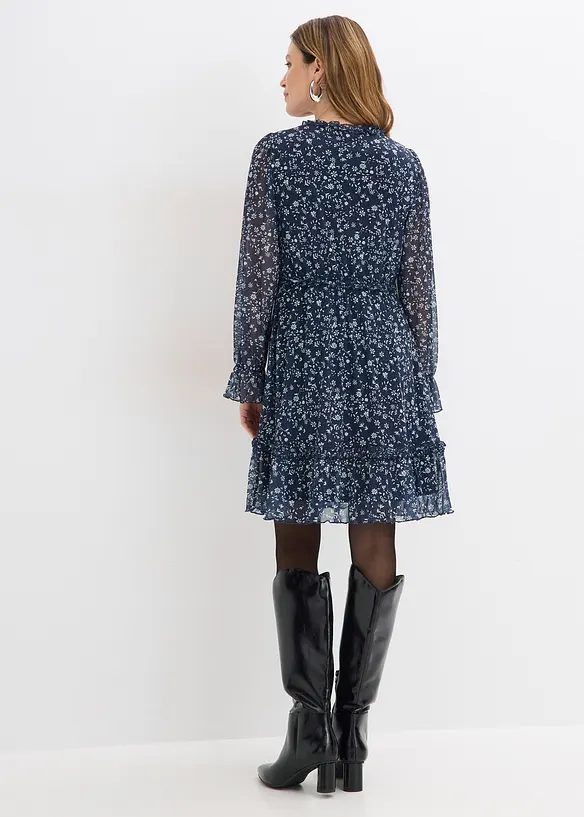 Minikleid aus feinem Mesh in blau von hinten (Totalaufnahme) - bonprix Minikleid aus feinem Mesh in blau von hinten (Totalaufnahme) - bonprix