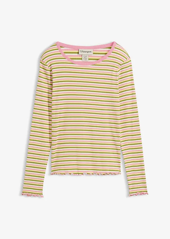 Rippshirt aus Bio-Baumwolle in weiß von vorne - bonprix Rippshirt aus Bio-Baumwolle in weiß von vorne - bonprix
