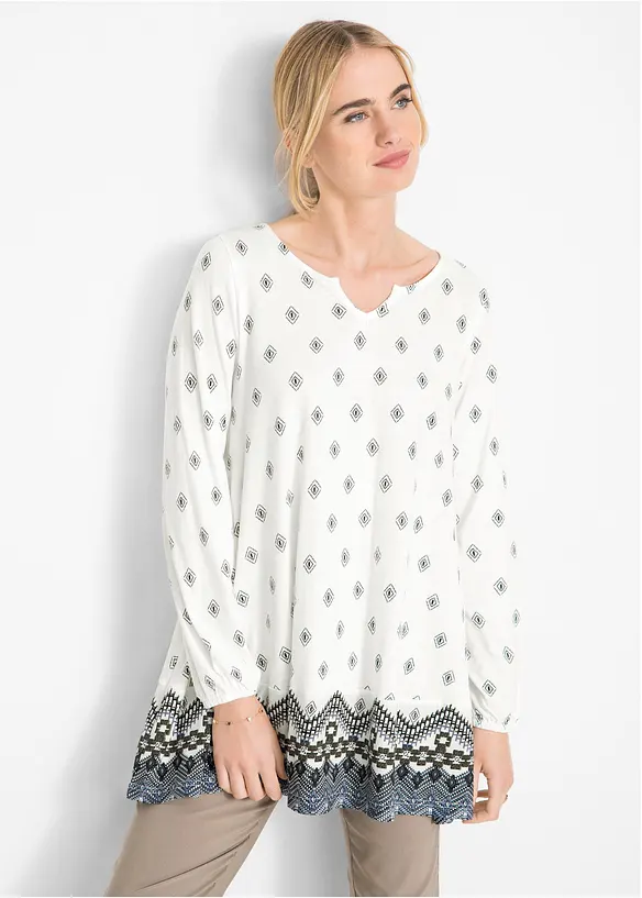 Longshirt in weiß von vorne (im Anschnitt) - bonprix Longshirt in weiß von vorne (im Anschnitt) - bonprix