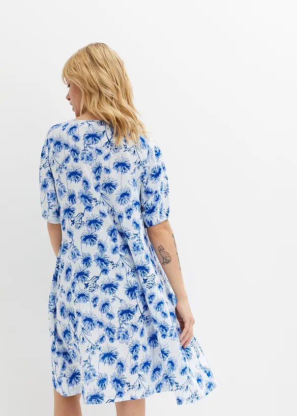 Minikleid aus Viskose in weiß von hinten (Totalaufnahme) - bonprix
