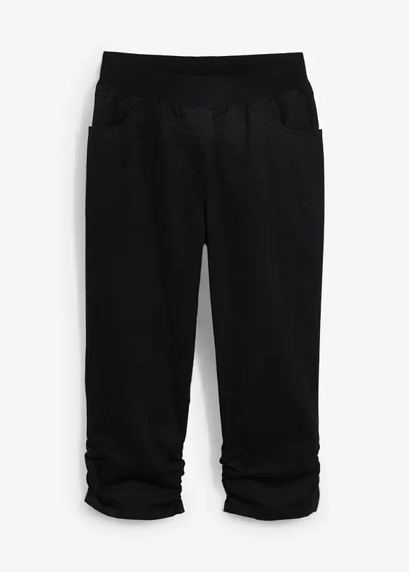 Capri-Hose aus Baumwoll-Mix in schwarz von vorne - bonprix