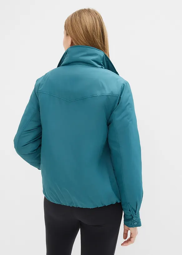 Wasserabweisende Funktions-Jacke, 2in1 Optik in petrol von hinten (im Anschnitt) - bonprix